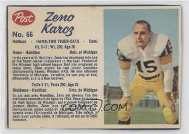 1962 Post Cereal CFL - [Base] #66.2 - Zeno Karcz