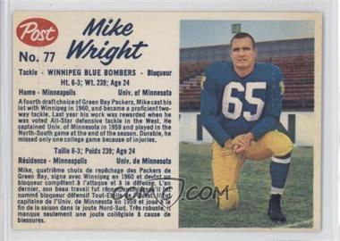 1962 Post Cereal CFL - [Base] #77.1 - Mike Wright