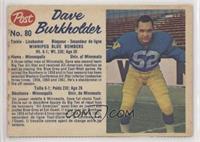 Dave Burkholder [Poor to Fair]