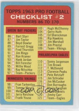 1963 Topps - [Base] #170 - Pro Football Checklist #2
