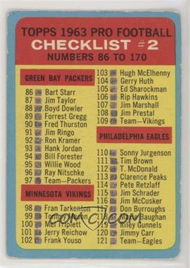 1963 Topps - [Base] #170 - Pro Football Checklist #2 [Poor to Fair]