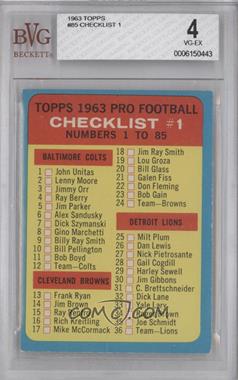 1963 Topps - [Base] #85 - Checklist [BVG 4 VG‑EX]