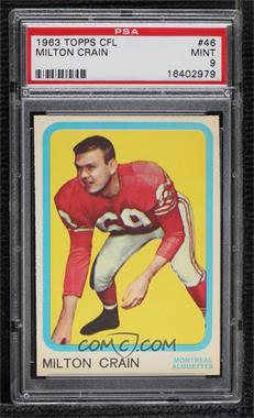 1963 Topps CFL - [Base] #46 - Milt Crain [PSA 9 MINT]