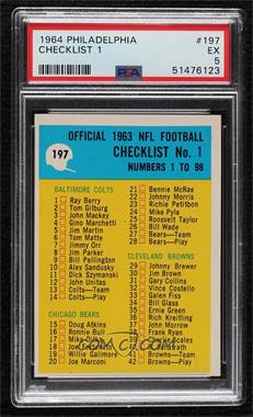 1964 Philadelphia - [Base] #197 - Checklist [PSA 5 EX]