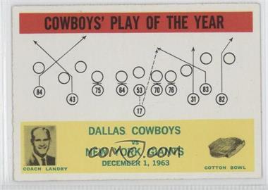 1964 Philadelphia - [Base] #56 - Cowboys' Play of the Year