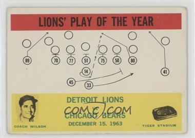 1964 Philadelphia - [Base] #70 - Lions' Play of the Year [Poor to Fair]