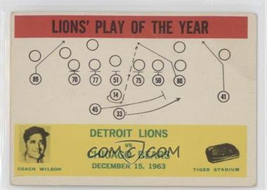 1964 Philadelphia - [Base] #70 - Lions' Play of the Year [Poor to Fair]