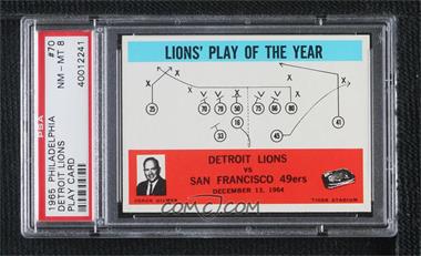 1965 Philadelphia - [Base] #70 - Lions' Play of the Year, Harry Gilmer [PSA 8 NM‑MT]