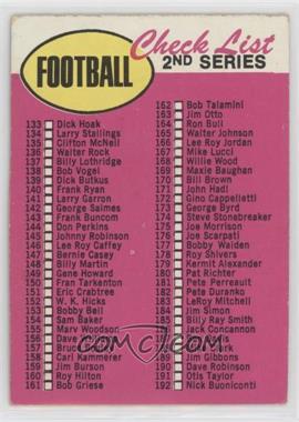 1969 Topps - [Base] #132.2 - Check List - 2nd Series (yellow football)