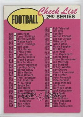 1969 Topps - [Base] #132.2 - Check List - 2nd Series (yellow football)