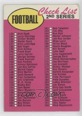 1969 Topps - [Base] #132.2 - Check List - 2nd Series (yellow football)