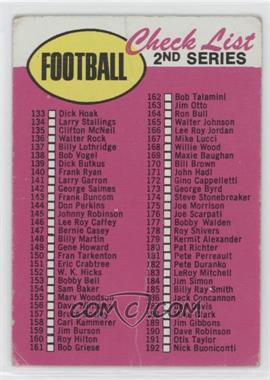 1969 Topps - [Base] #132.2 - Check List - 2nd Series (yellow football) [Poor to Fair]