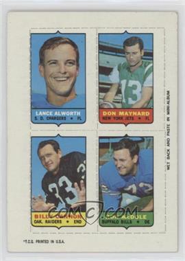 1969 Topps - Mini-Cards (4-in-1) #_AMCM - Lance Alworth, Don Maynard, Billy Cannon, Ron McDole