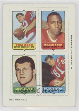 1969 Topps - Mini-Cards (4-in-1) #_BFDC - Tom Beer, Miller Farr, Steve DeLong, Jim Colclough [Good to VG‑EX]