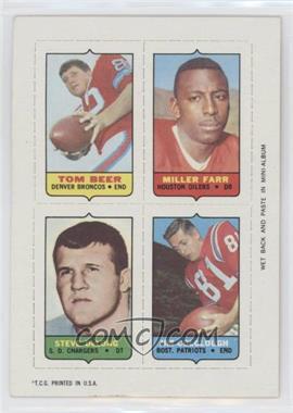 1969 Topps - Mini-Cards (4-in-1) #_BFDC - Tom Beer, Miller Farr, Steve DeLong, Jim Colclough [Good to VG‑EX]