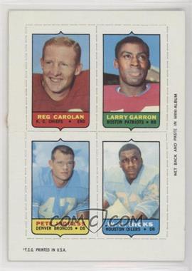 1969 Topps - Mini-Cards (4-in-1) #_CGJH - Reg Carolan, Larry Garron, Pete Jaquess, W.K. Hicks