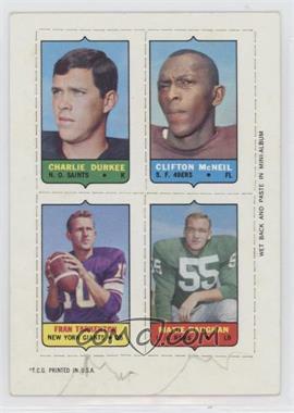 1969 Topps - Mini-Cards (4-in-1) #_DMTB - Charlie Durkee, Clifton McNeil, Fran Tarkenton, Maxie Baughan [Poor to Fair]