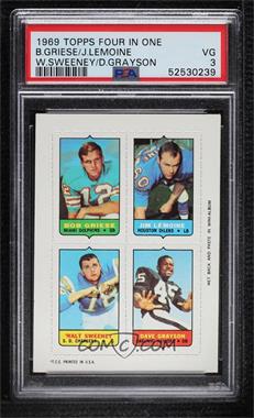1969 Topps - Mini-Cards (4-in-1) #_GLSG - Bob Griese, Jim LeMoine, Walt Sweeney, Dave Grayson [PSA 3 VG]