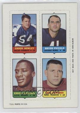 1969 Topps - Mini-Cards (4-in-1) #_HPBH - Chuck Howley, Bryon Piccolo, Erich Barnes, Chris Hanburger