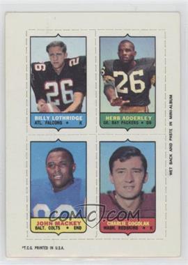 1969 Topps - Mini-Cards (4-in-1) #_LAMG - Billy Lothridge, Herb Adderly, John Mackey, Charlie Gogolak