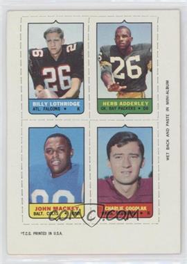 1969 Topps - Mini-Cards (4-in-1) #_LAMG - Billy Lothridge, Herb Adderly, John Mackey, Charlie Gogolak