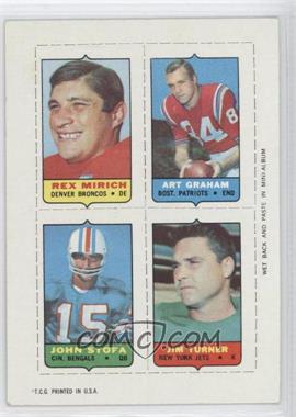 1969 Topps - Mini-Cards (4-in-1) #_MGST - Rex Mirich, Art Graham, John Stofa, Jim Turner