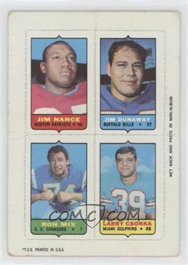 1969 Topps - Mini-Cards (4-in-1) #_NDMC - Jim Nance, Jim Dunaway, Ron Mix, Larry Csonka [Good to VG‑EX]