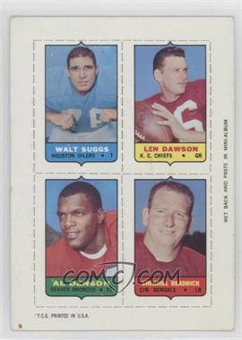 1969 Topps - Mini-Cards (4-in-1) #_SDDH - Walt Suggs, Len Dawson, Al Denson, Sherrill Headrick