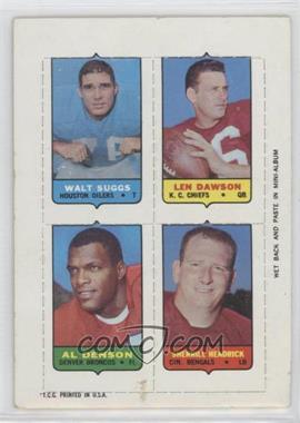 1969 Topps - Mini-Cards (4-in-1) #_SDDH - Walt Suggs, Len Dawson, Al Denson, Sherrill Headrick