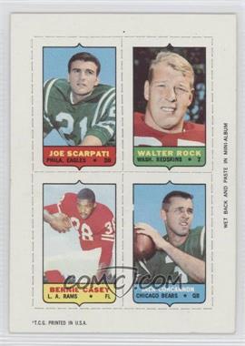 1969 Topps - Mini-Cards (4-in-1) #_SRCC - Joe Scarpati, Walter Rock, Bernie Casey, Jack Concannon [Good to VG‑EX]
