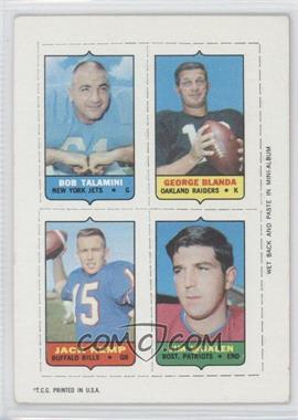 1969 Topps - Mini-Cards (4-in-1) #_TBKW - George Blanda, Jack Kemp, Jim Whalen, Bob Talamini [Good to VG‑EX]