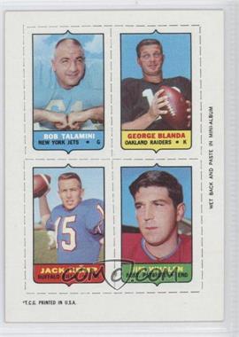 1969 Topps - Mini-Cards (4-in-1) #_TBKW - George Blanda, Jack Kemp, Jim Whalen, Bob Talamini