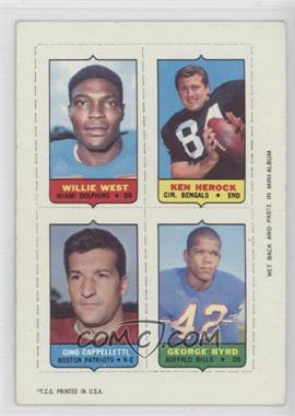 1969 Topps - Mini-Cards (4-in-1) #_WHCB - Willie West, Ken Herock, Gino Cappelletti, Butch Byrd [Poor to Fair]
