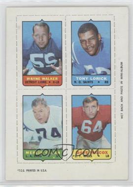 1969 Topps - Mini-Cards (4-in-1) #_WLOW - Wayne Walker, Tony Lorick, Merlin Olsen, Dave Wilcox
