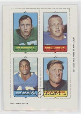 1969 Topps - Mini-Cards (4-in-1) #_WLPK - Tom Woodeshick, Greg Larson, Don Perkins, Billy Kilmer