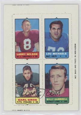 1969 Topps - Mini-Cards (4-in-1) #_WMGG - Larry Wilson, Lou Michaels, Earl Gros, Billy Gambrell