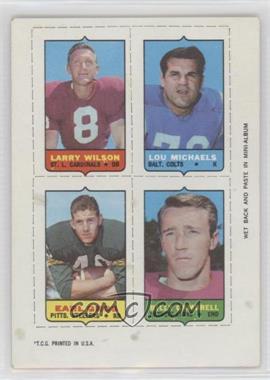 1969 Topps - Mini-Cards (4-in-1) #_WMGG - Larry Wilson, Lou Michaels, Earl Gros, Billy Gambrell