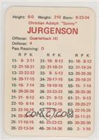 Sonny Jurgensen (Spelled Jurgenson)