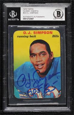 1970 Topps Super Glossy - [Base] #22 - O.J. Simpson [BAS BGS Authentic]