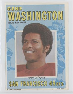 1971 Topps Football Pin-Ups - [Base] #1 - Gene A. Washington [Good to VG‑EX]