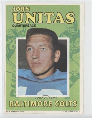 1971 Topps Football Pin-Ups - [Base] #29 - Johnny Unitas [Good to VG‑EX]