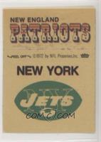 New York Jets Logo, New England Patriots [Good to VG‑EX]