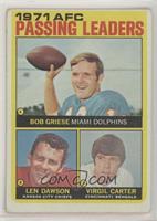 Len Dawson, Virgil Carter, Bob Griese [Good to VG‑EX]