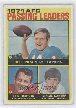 1972 Topps - [Base] #3 - Len Dawson, Virgil Carter, Bob Griese [Poor to Fair]