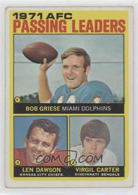 1972 Topps - [Base] #3 - Len Dawson, Virgil Carter, Bob Griese [Poor to Fair]