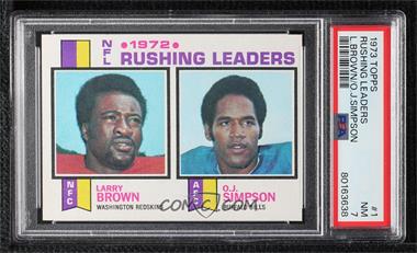 1973 Topps - [Base] #1 - Larry Brown, O.J. Simpson [PSA 7 NM]