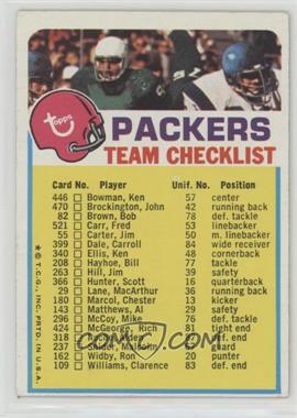 1973 Topps Team Checklists - [Base] #_GRBP.1 - Green Bay Packers (One Star on Front) [Good to VG‑EX]