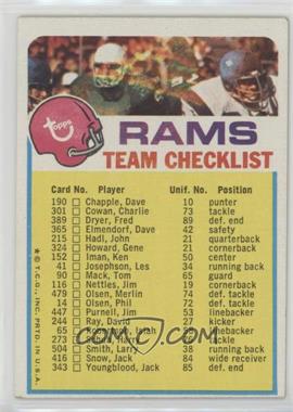 1973 Topps Team Checklists - [Base] #_LOAR.1 - Los Angeles Rams (One Star on Front)