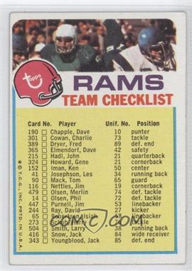 1973 Topps Team Checklists - [Base] #_LOAR.1 - Los Angeles Rams (One Star on Front)