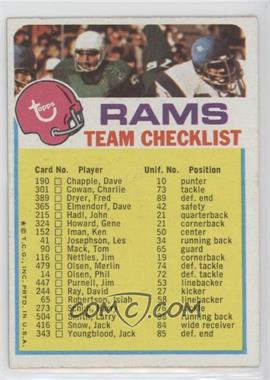 1973 Topps Team Checklists - [Base] #_LOAR.1 - Los Angeles Rams (One Star on Front)